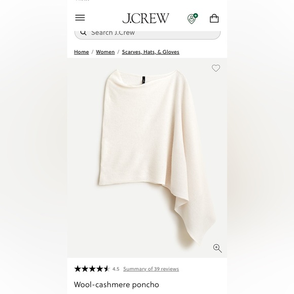 J. Crew Cashmere-wool blend poncho - Picture 2 of 8